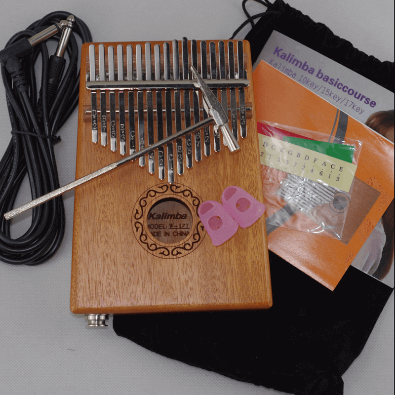 Electric Kalimba 17 Key Koa Wood Thumb Piano Instrument Finger