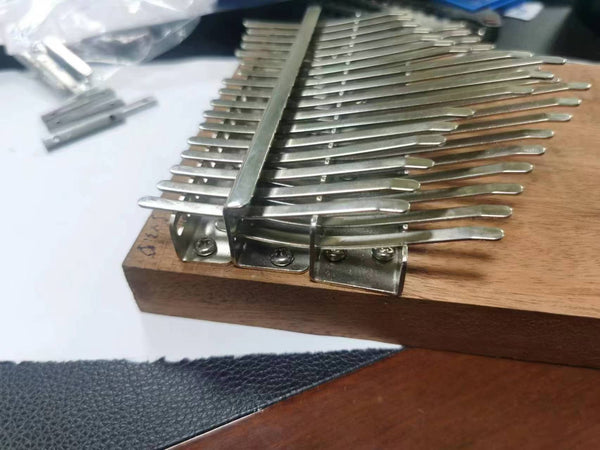 17 Keys Tines Set DIY Kalimba Metal Keys Wooden Bridges Shrapnel Piece Kit For Kalimba Diy Replacement Parts Shakala Musical Instrument