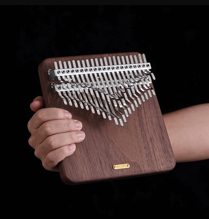 LingTing 42-Key Chromatic Kalimba Flat Walnut Solid Board Finger Thumb ...