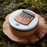 Hluru 9-Key Sheepskin Drum Kalimba | Round Mbira Thumb Piano