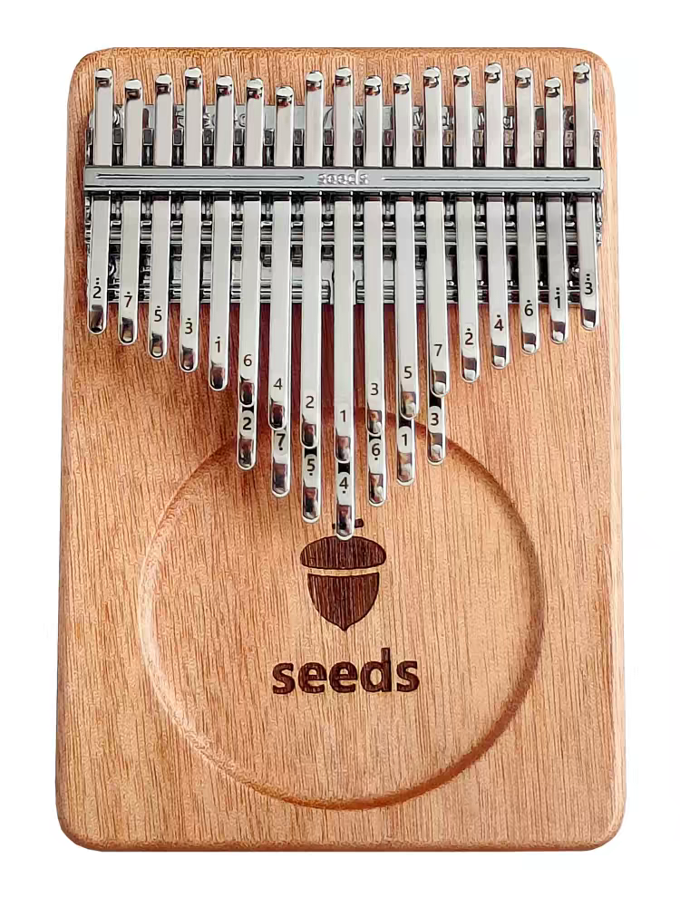 Seeds 21 Key Solid Wood Kalimba | Flat Board Piano Keyboard with