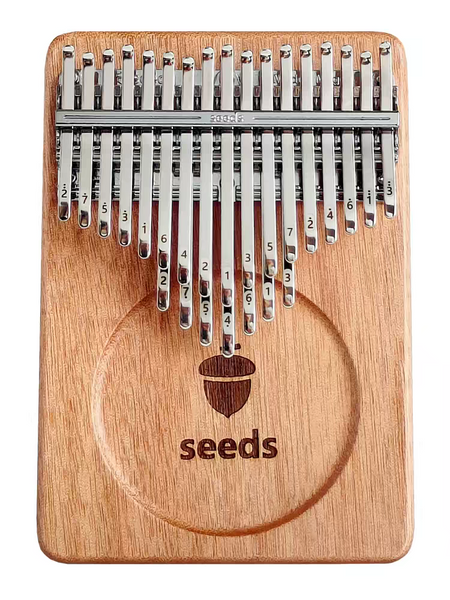 Seeds 21 Key Solid Wood Kalimba | Flat Board Piano Keyboard with
