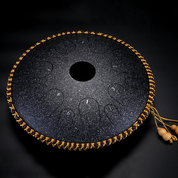 Hluru Copper Steel Tongue Drum 14 Notes 14 Inch C Tuned A Class