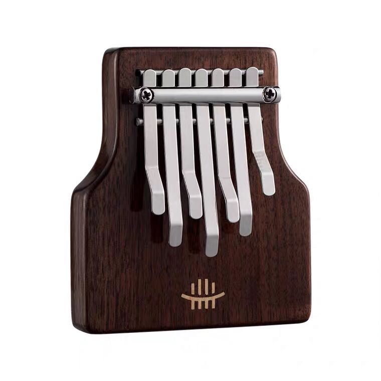 Hluru Kalimba First Class | Solid Wood Dark Walnut 7 Key Mini Thumb ...