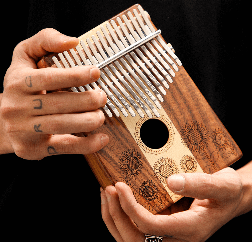 HLURU 21 Key Kalimba Thumb Piano,Gabonese Rosewood Hollow Kalimba Instrument  –