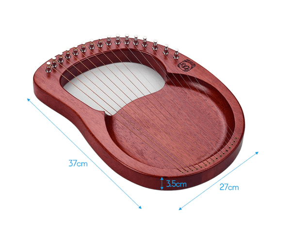 Walter Lyre Harp 16 String | Metal Strings Mahogany Solid Wood Walter Lyre Harp 16 String | Metal Strings Mahogany Solid Wood