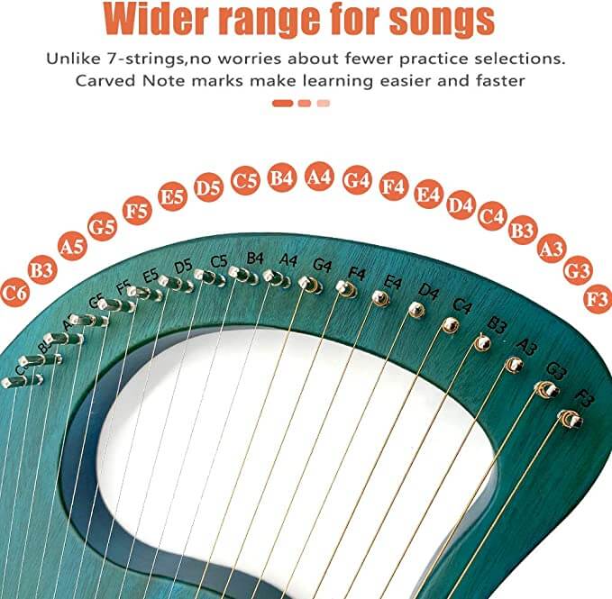 Lyre Harp 19 Strings with Bag | Thumb Finger Harp String Instrument ...