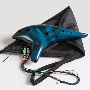 Professional  Ceramic Ocarina | Blue Red Color