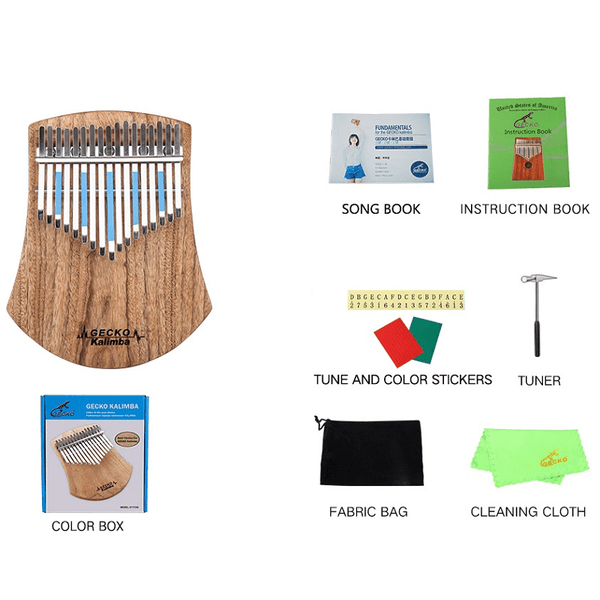 GECKO Camphor Kalimba 17 Key B Tune Thumb Piano Finger