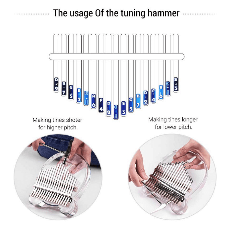 Acrylic Kalimba Bear 17 Keys