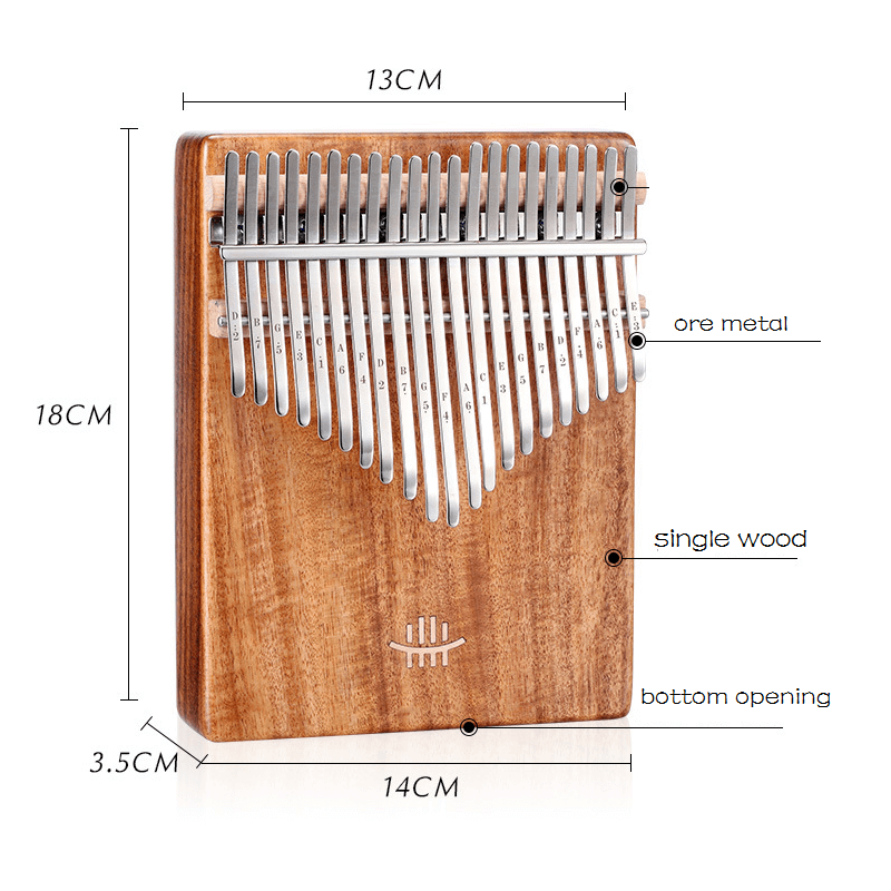 Hluru 21 Keys resonance Kalimba RoseWood & KOA Wood