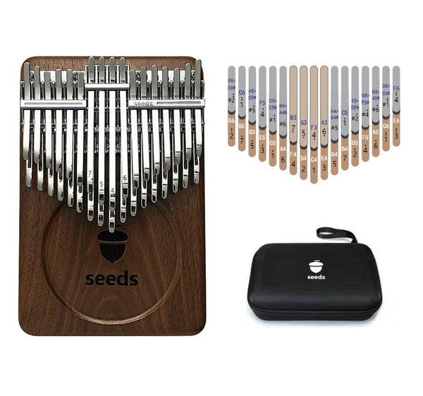 Seeds Pisces Chromatic Kalimba Seeds With Wood Stand 3 Octave Professional Kalimba Instrument Christmas Birthday Music Gifts Shakala Musical Instrument